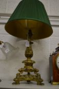 A good decorative cast brass table lamp.
