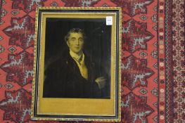 The Duke of Wellington, colour engraving on glass together with various engravings, some unframed.
