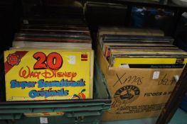 A large quantity of LP records.