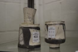 Elizabeth Raeburn, two small studio pottery vases.