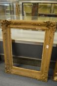 Two gilt picture frames, rebate sizes 62cm x 52cm and 53cm x 39cm.