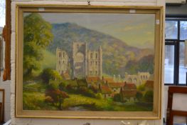 Fountains Abbey, oil on canvas, initialed.