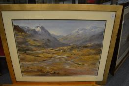 Lance O'Gorman (New Zealand), mountainous river landscape, oil on board, signed.