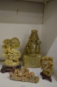Chinese carved soap stone figures.