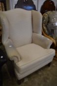 A wing armchair.