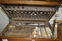 A Mappin and Webb silver canteen of cutlery, approximately sixty ounces weighable silver.