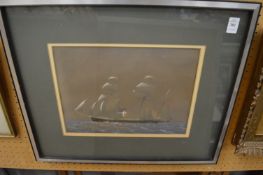 English School, A three masted steam clipper, watercolour.