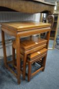 Three Chinese hardwood tables.