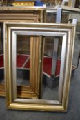 Two gilt picture frames, rebate sizes 66cm x 45cm and 61cm x 41cm.
