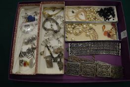 A quantity of jewellery, bijouterie, pearl necklaces etc.