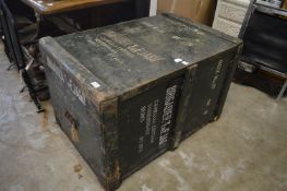 Military interest, a large painted pine trunk stencilled with the name Brigadier T. De F. Jago,