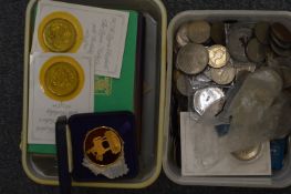 A quantity of coins.