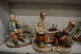 A large Capodimonte figure group and another similar group.