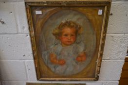 Pastel portrait of a young girl.