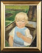 Mid 20th Century, a head and shoulders study of a blonde child, oil on canvas, 18