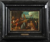 Manner of Frans Franck, Christ on the road to Calvary, oil on copper panel, 8.25