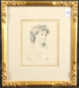 MATTHEW HAUGHTON (1766 - 1821). Portrait, head and shoulders of a young lady. Signed and dated 1798.