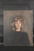 GEORGE WEISSBORT (1928-2013). Portrait, head and shoulders of a lady with blonde hair. Signed, oil