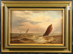 Gustave de Breanski (late 19th Century), yachts in full sail, oil on canvas, signed, 11