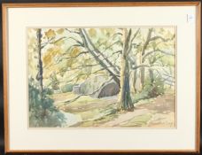 PAUL MAZE (1887-1979) FRENCH. Woodland scene. Signed. Watercolour. 14.5