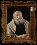 OTTO EICHINGER (1922-2004) AUSTRIAN. Portrait of a Rabbi, label inscribed 'Venerable Old Age', oil