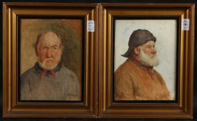 FREDERICK JAMES MCNAMARA EVANS (1859-1930) BRITISH. Two fishermen, pair of watercolours, signed.