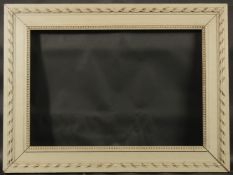 A PALE WASH WOODEN PICTURE FRAME Rebate size 15ins x 21ins.