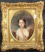 FRANCIS JOHN WYBURD (1826 - 1893). Half length portrait of Elizabeth Palfreeman Wilson, aged 5