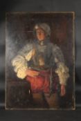 GEORGE WEISSBORT (1928-2013). Portrait, three-quarter length, a man in armour, theatrical. Oil on