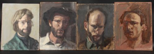 GEORGE WEISSBORT (1928-2013). Four various self portraits, head and shoulders, one signed. Oil on