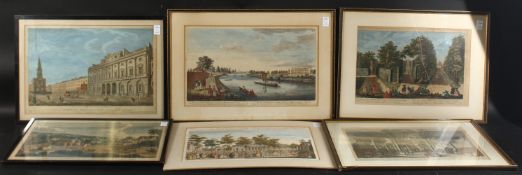 SIX ANTIQUE ENGRAVINGS OF LONDON SUBJECTS, (one unframed) (6). Approx. 12