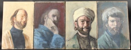 GEORGE WEISSBORT (1928-2013). Four various self portraits, head and shoulders. Oil on board. 16.5