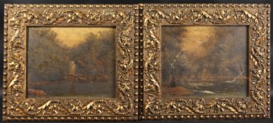ARTHUR GILBERT (1819-1895) BRITISH. A pair of oils on board in good gilt acanthus frames, The