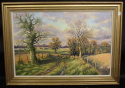 Mervyn Goode, 'Evening Skies and Long Shadows, November', oil on canvas, signed, inscribed verso,