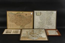 A COLLECTION OF ANTIQUE MAPS (5). Largest: 20