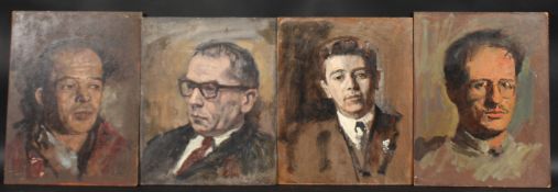 GEORGE WEISSBORT (1928-2013). Four various portraits of men, head and shoulders, one signed. Oil