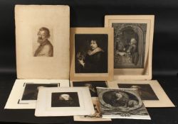 A COLLECTION OF PRINTS AND ENGRAVINGS, mainly portraits, (unframed) (QTY). Various sizes.