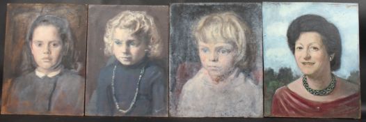 GEORGE WEISSBORT (1928-2013). Four various portraits of girls, head and shoulders. Oil on board. 16