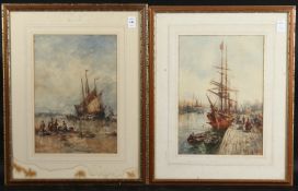WILLIAM EDWARD WEBB (1862-1903). Harbour views, pair of watercolours, one inscribed Hastings, the