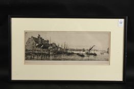 Charles William Sherborn (1831-1912), 'The Tar Brewers, Limehouse', etching, signed in the plate,