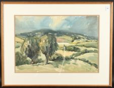PAUL MAZE (1887-1979) FRENCH. Storm clouds over the hills. Signed. Watercolour. 14.5