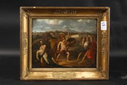 Circle of Jacques-Louis David, Early 19th Century French School, soldiers in battle with classical