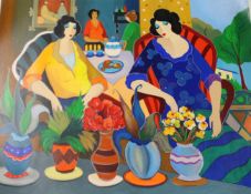 ITZCHAK TARKAY. Five unframed coloured serigraph prints of women, in various poses. Largest: 19.5