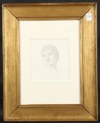 EVELYN DE MORGAN (1855-1919) BRITISH. The head of a girl. Pencil. 6.5