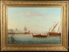 Early 20th Century Continental School, boats and gondolas on the Grand Canal, Venice, oil on canvas,