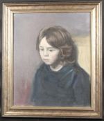 GEORGE WEISSBORT (1928-2013). Portrait, head and shoulders of a young girl in blue. Signed, oil on
