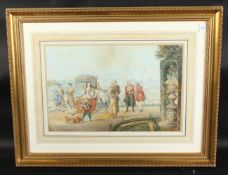 After Antonio Bencini, King John Sobieski III surrounded by a lady in a sedan chair and other