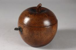 A GOOD APPLE TEA CADDY AND COVER. 4.75ins high.