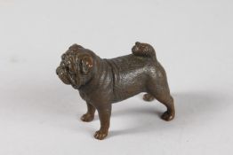 A JAPANESE BRONZE PUG DOG. 3ins.