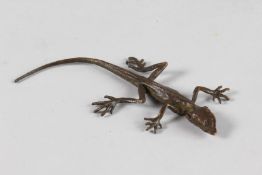 A JAPANESE BRONZE LIZARD. 6ins long.